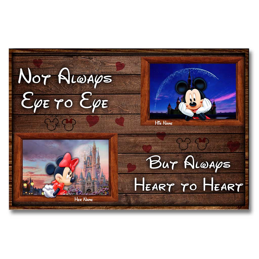 Personalized Disney Couple Canvas Print Custom Names Gift for Anniversary
