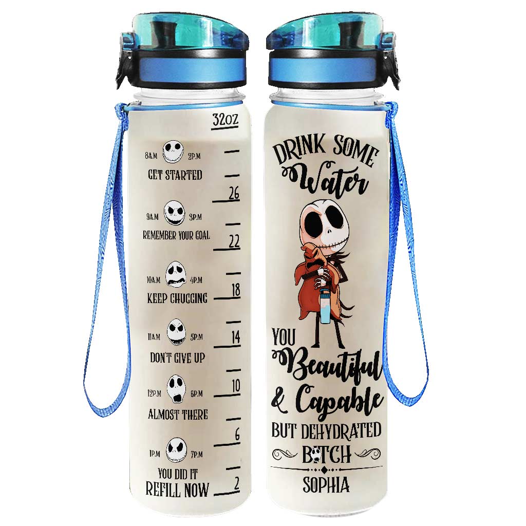 Personalized Water Tracker Bottle Custom Name Gift for Her