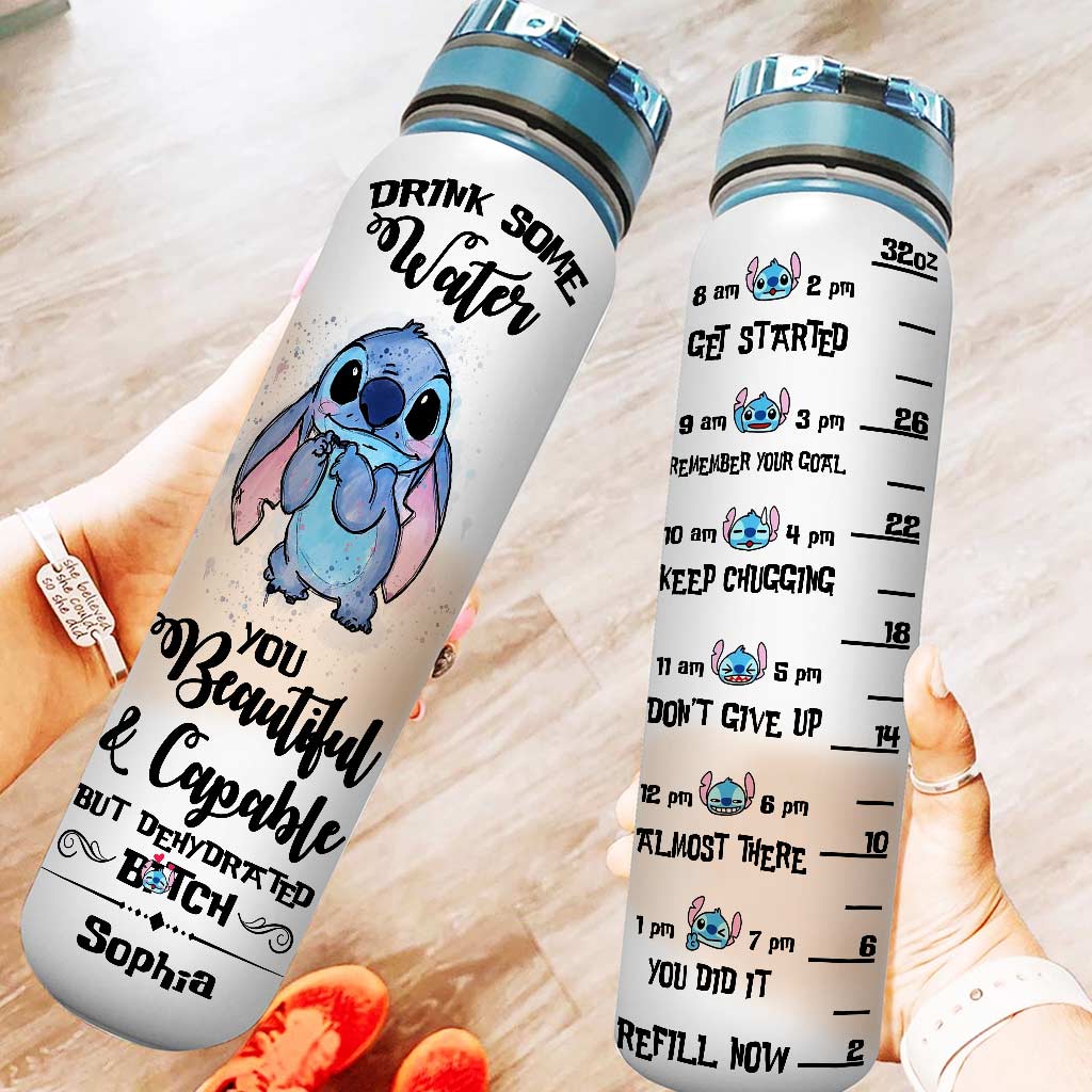 Personalized Ohana Water Tracker Bottle Custom Name Gift for Kids