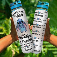 Load image into Gallery viewer, Personalized Ohana Water Tracker Bottle Custom Name Gift for Kids
