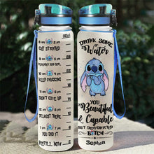 Load image into Gallery viewer, Personalized Ohana Water Tracker Bottle Custom Name Gift for Kids
