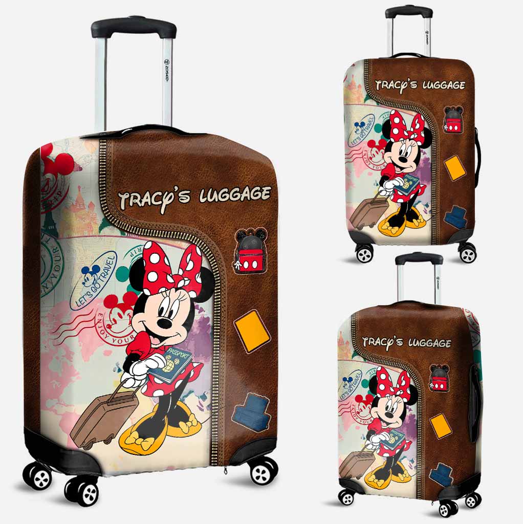 Personalized Leather Handbag & Luggage Cover Set for Travel