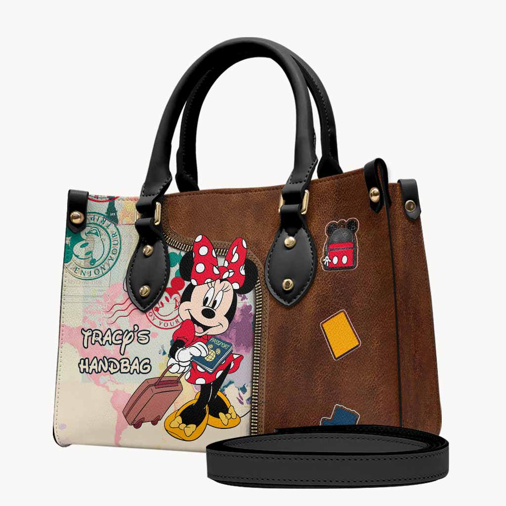 Personalized Leather Handbag & Luggage Cover Set for Travel