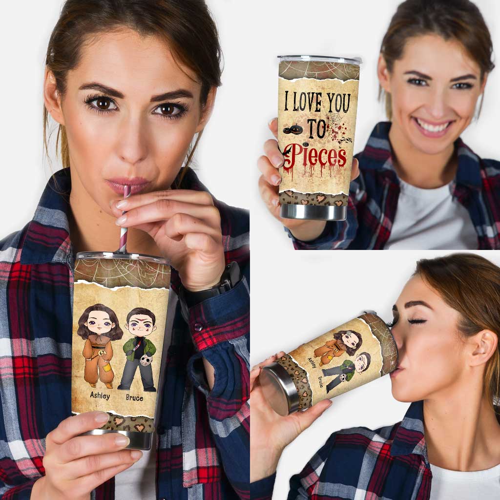 Personalized I Love You To Pieces Tumbler Custom Name Gift