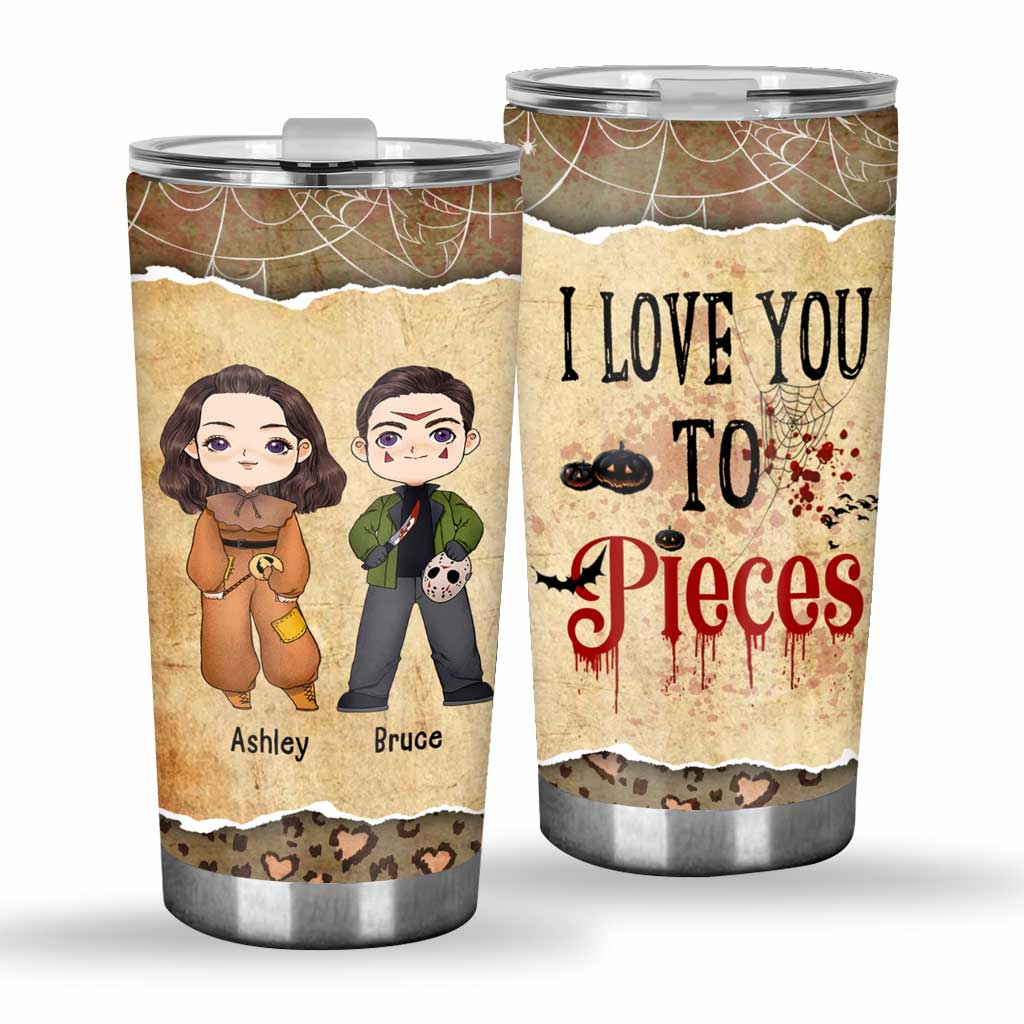 Personalized I Love You To Pieces Tumbler Custom Name Gift