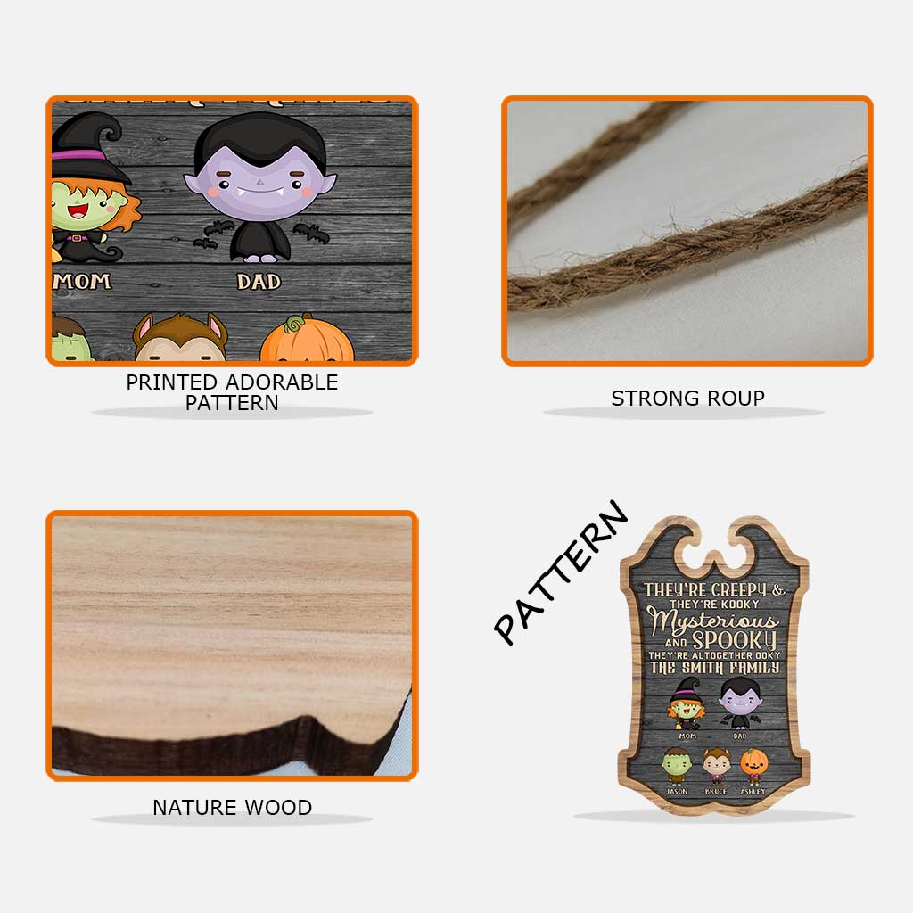 Personalized Halloween Family Wood Sign Custom Name Decor