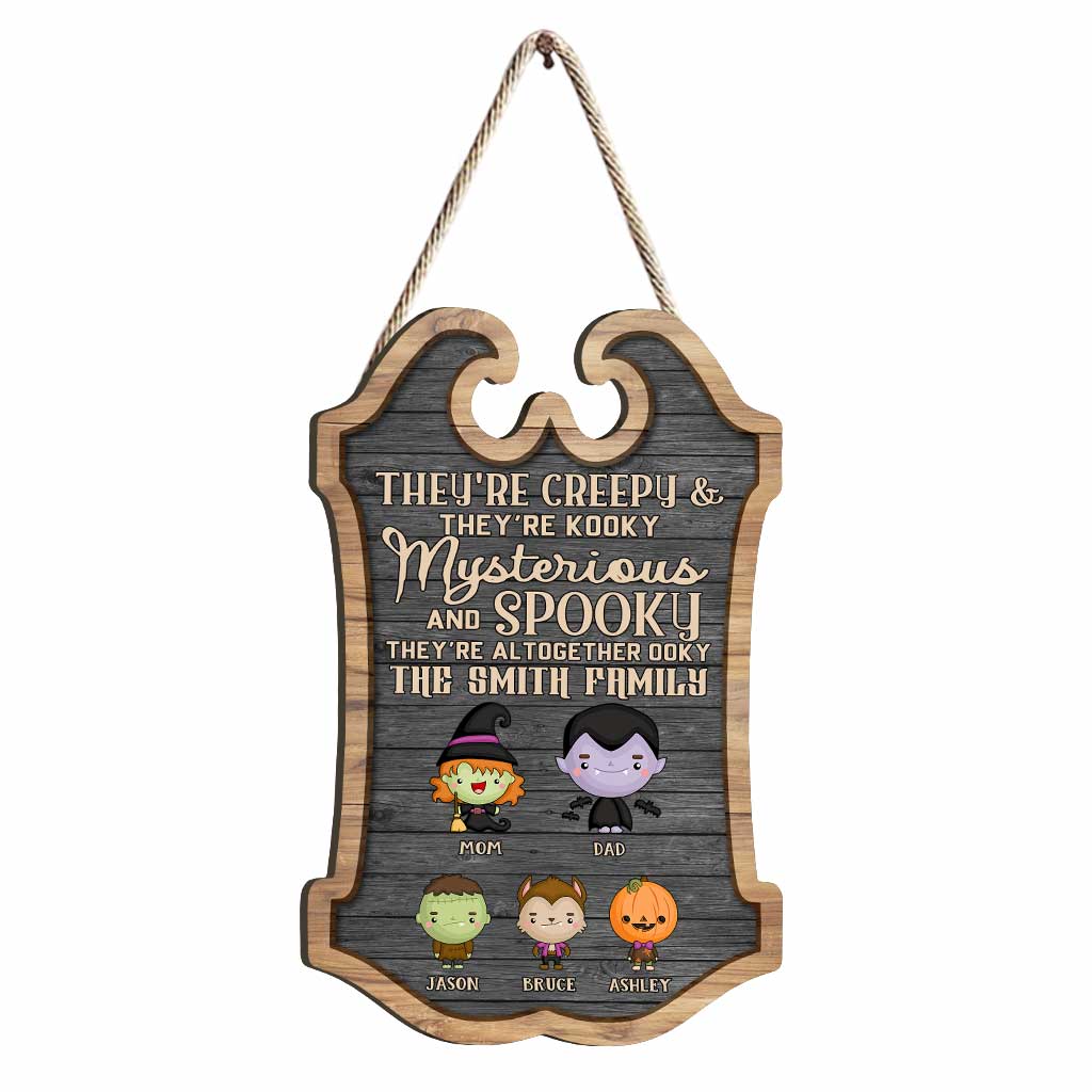 Personalized Halloween Family Wood Sign Custom Name Decor