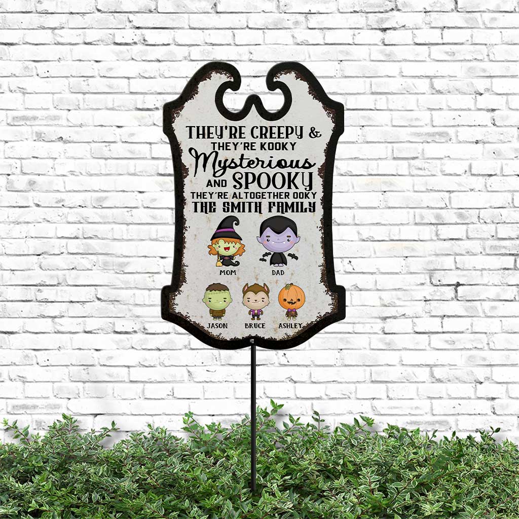Personalized Halloween Family Metal Garden Art Spooky Decor
