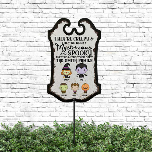 Personalized Halloween Family Metal Garden Art Spooky Decor