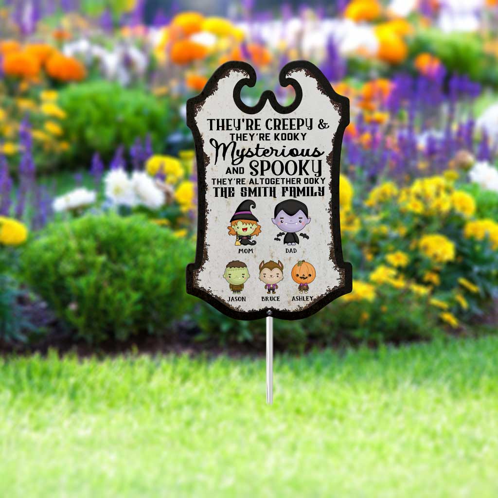 Personalized Halloween Family Metal Garden Art Spooky Decor