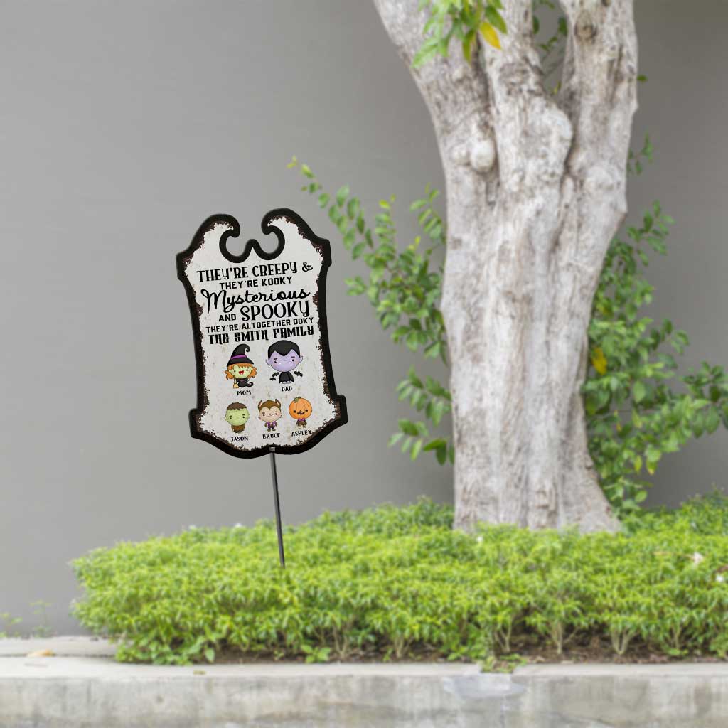 Personalized Halloween Family Metal Garden Art Spooky Decor