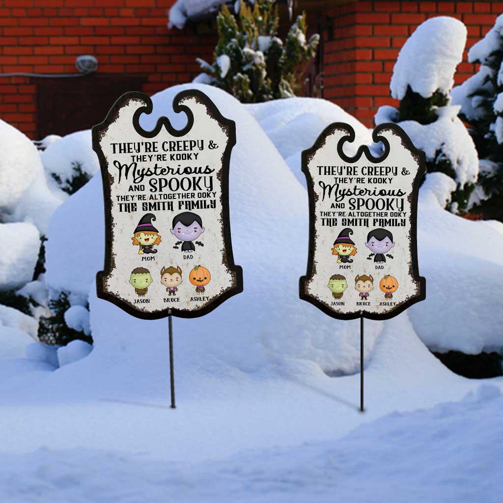 Personalized Halloween Family Metal Garden Art Spooky Decor