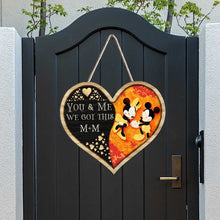 Load image into Gallery viewer, Personalized Fall Heart Wood Sign Custom Name Gift for Couple
