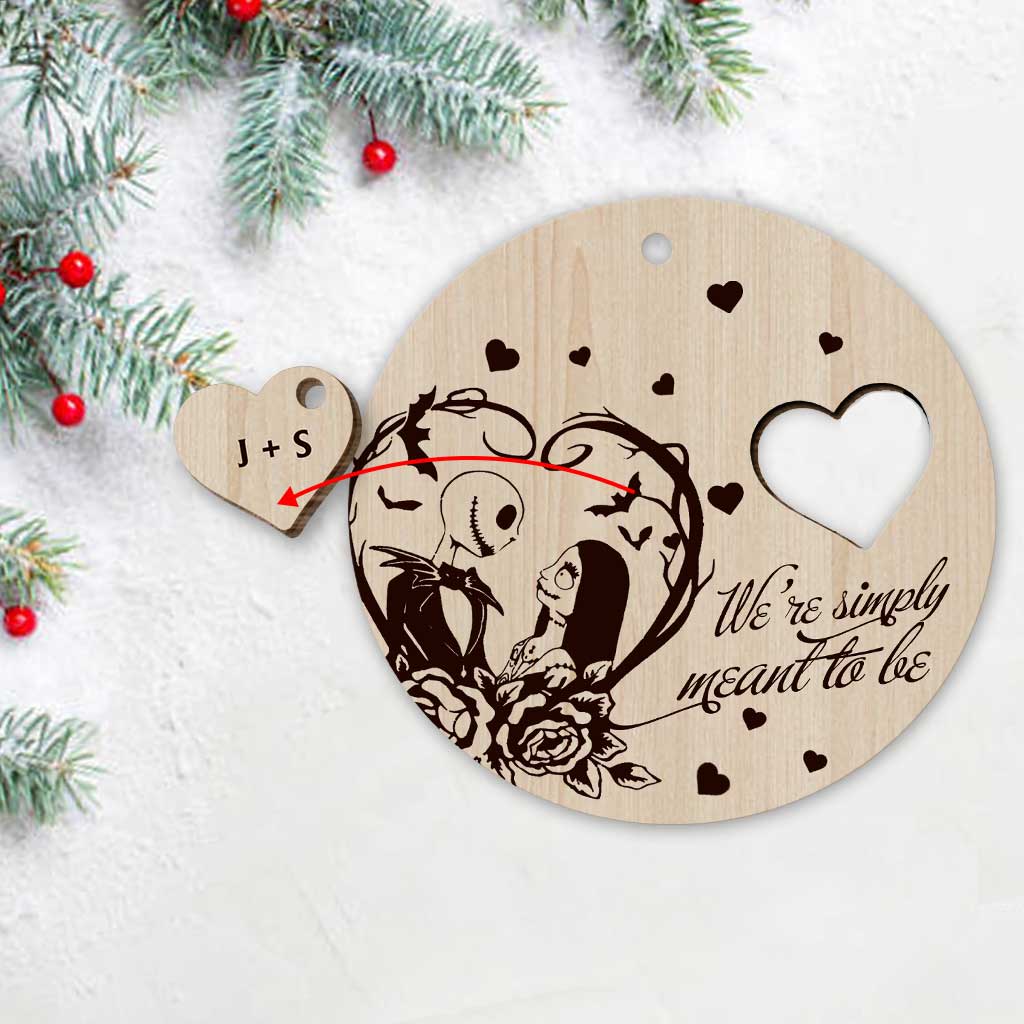 Personalized Nightmare Before Christmas Wooden Ornament Gift for Couple