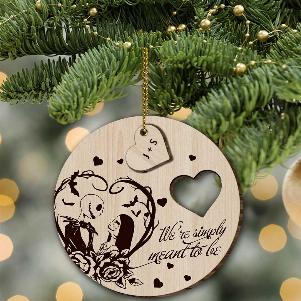 Personalized Nightmare Before Christmas Wooden Ornament Gift for Couple