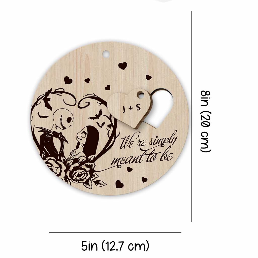 Personalized Nightmare Before Christmas Wooden Ornament Gift for Couple
