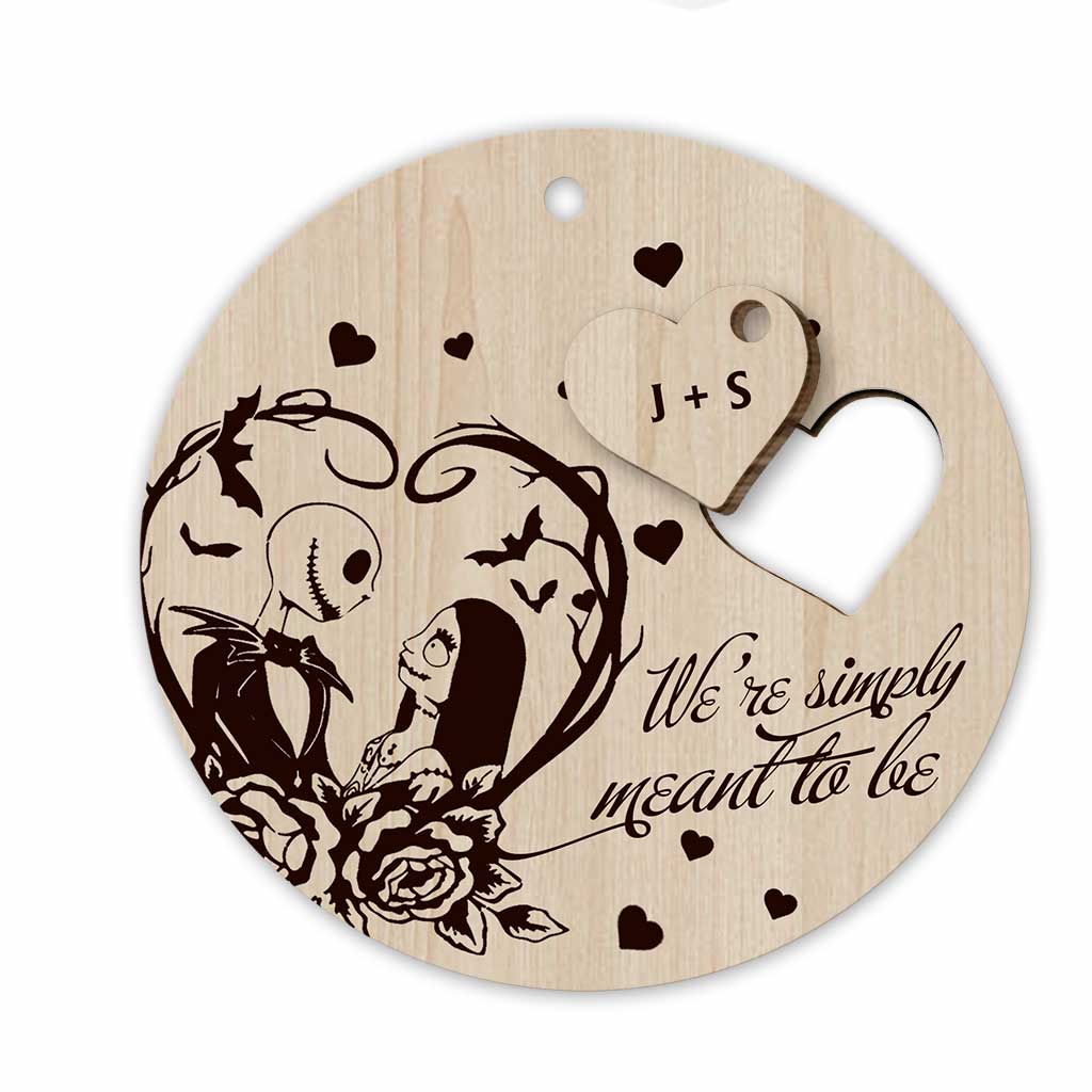 Personalized Nightmare Before Christmas Wooden Ornament Gift for Couple