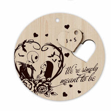 Load image into Gallery viewer, Personalized Nightmare Before Christmas Wooden Ornament Gift for Couple
