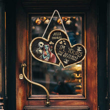 Load image into Gallery viewer, Personalized Nightmare Heart Wood Sign Custom Name Gift for Couples
