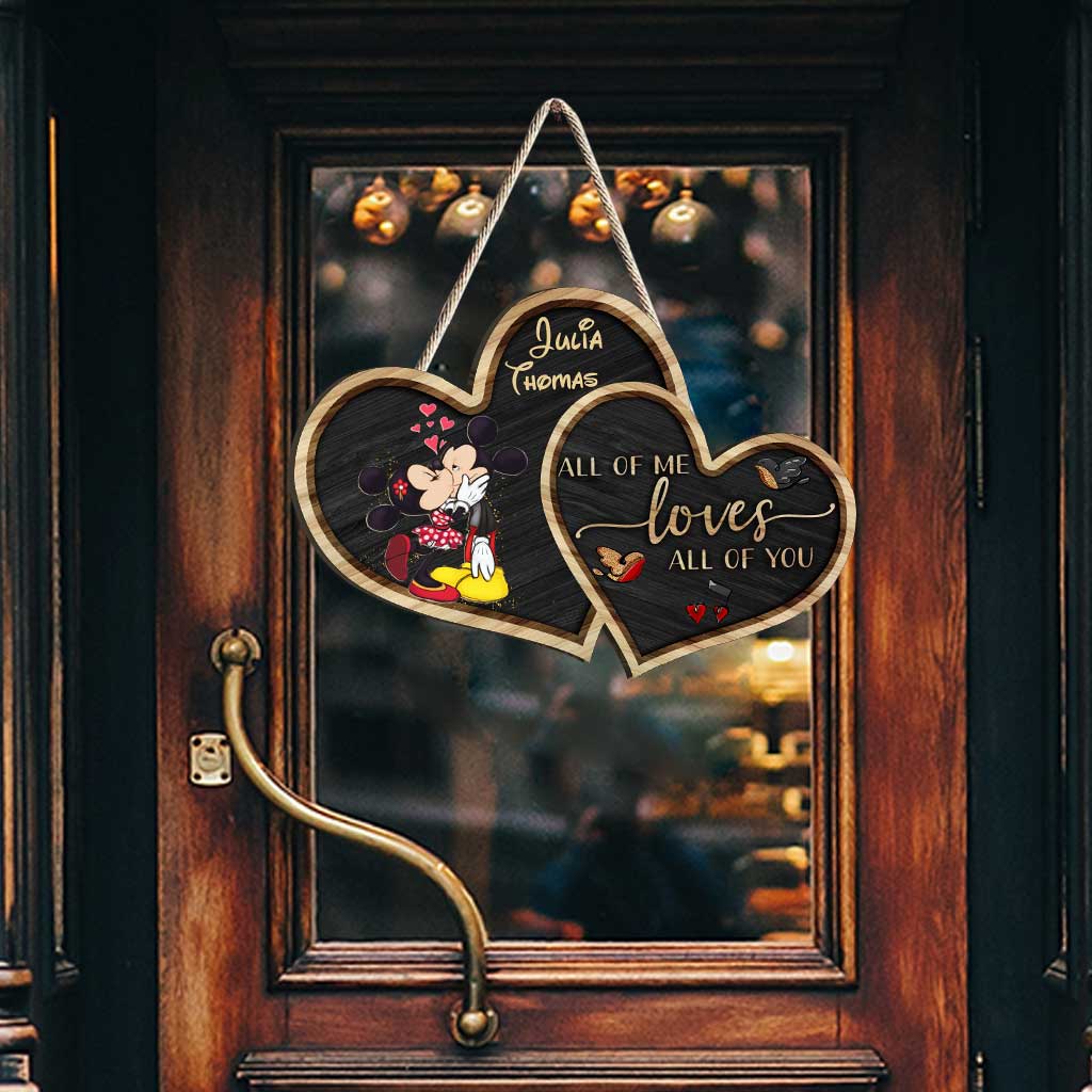 Personalized Heart-Shaped Wood Sign Custom Name Gift for Couples