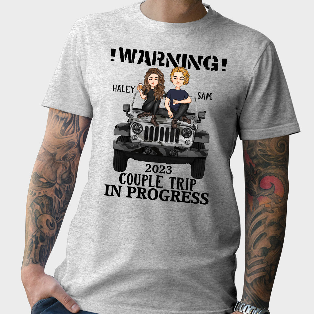 Personalized Couple Car T-Shirt and Hoodie with Custom Names | Engagement, Valentine's Day, Anniversary Gift