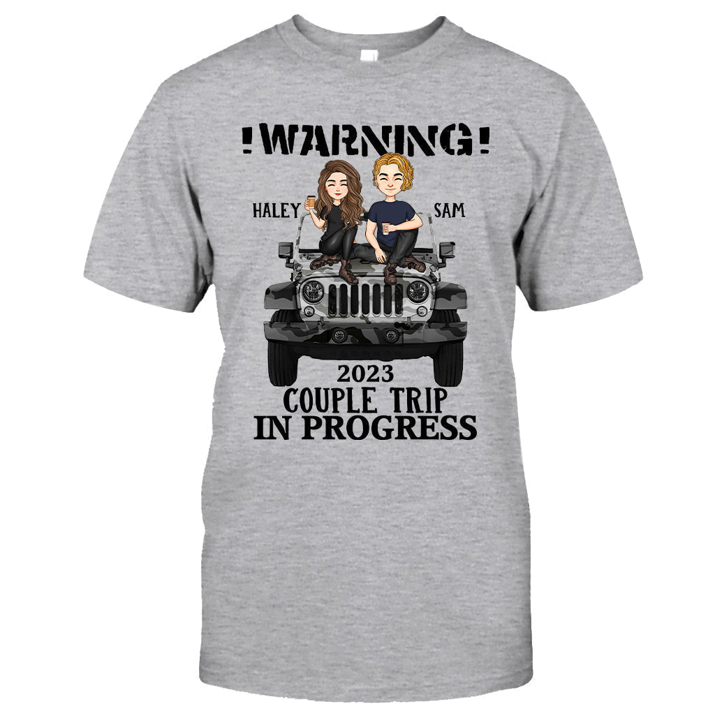Personalized Couple Car T-Shirt and Hoodie with Custom Names | Engagement, Valentine's Day, Anniversary Gift