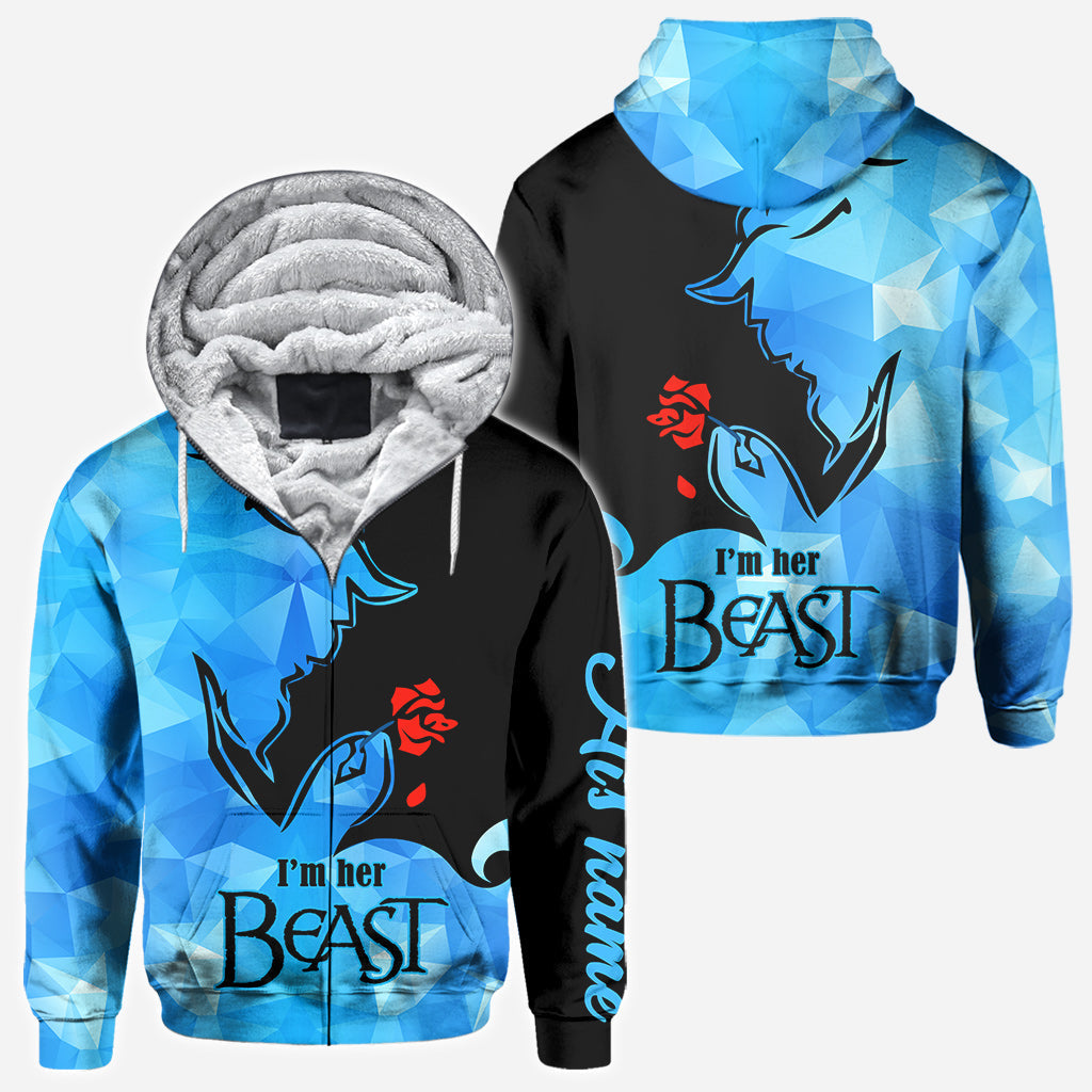 Personalized His Beauty Her Beast Couple Hoodies Custom Name Gift