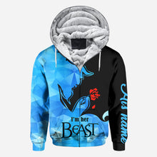 Load image into Gallery viewer, Personalized His Beauty Her Beast Couple Hoodies Custom Name Gift
