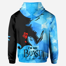 Load image into Gallery viewer, Personalized His Beauty Her Beast Couple Hoodies Custom Name Gift
