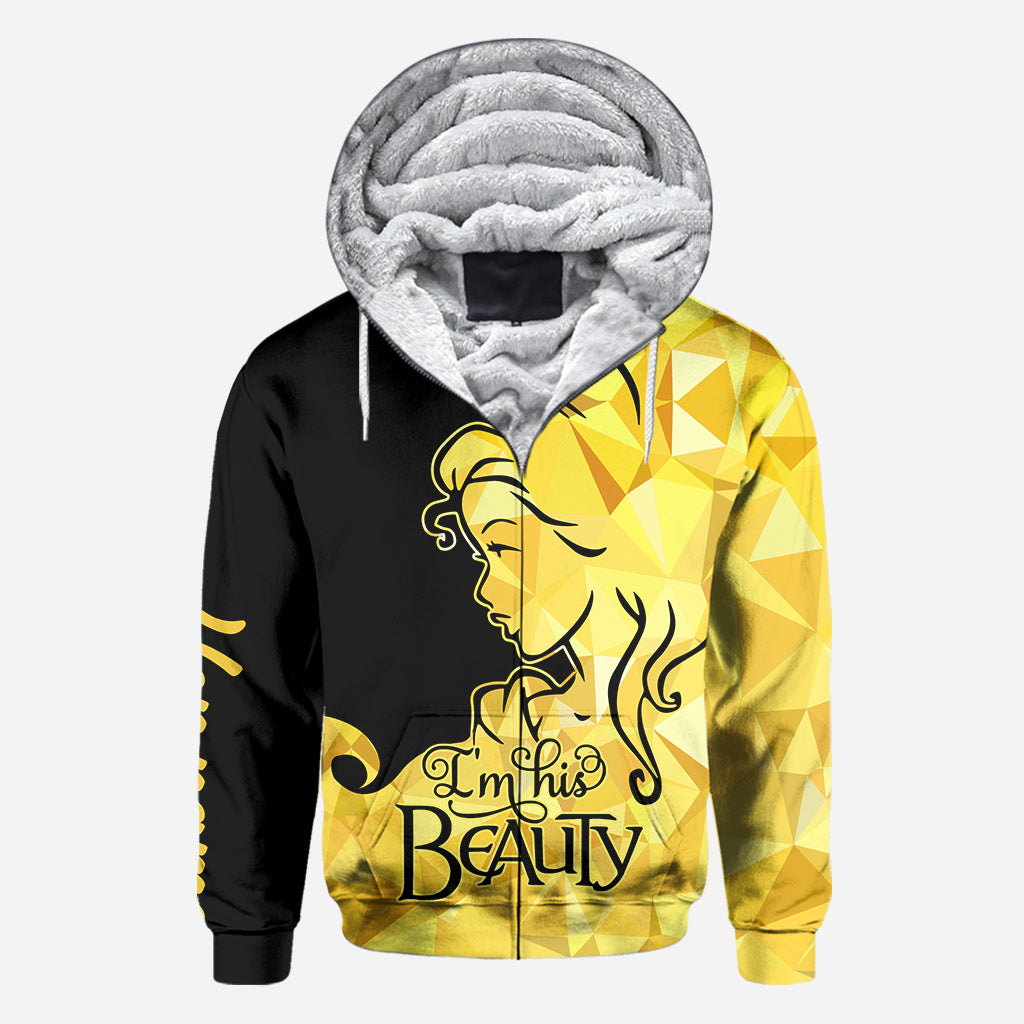 Personalized His Beauty Her Beast Couple Hoodies Custom Name Gift
