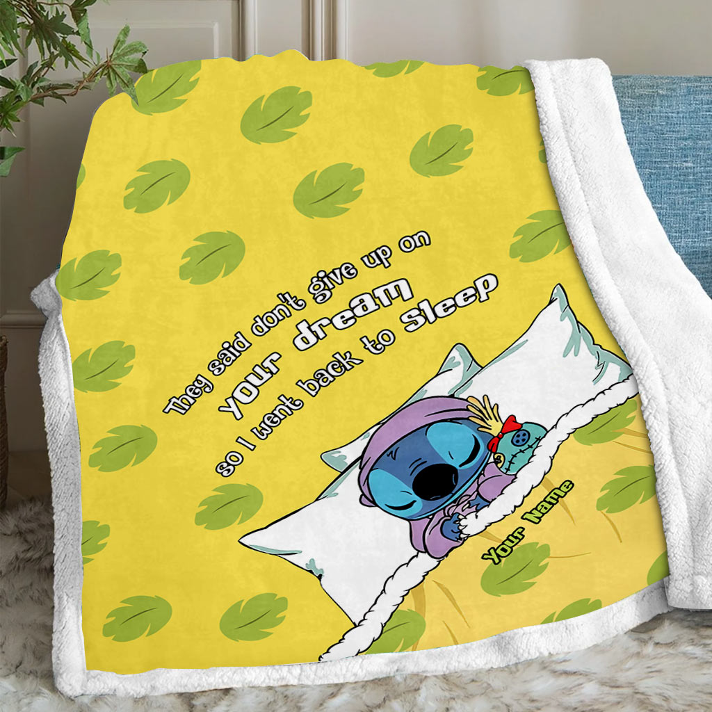 Personalized 'Don't Give Up On Your Dream' Ohana Blanket for Kids