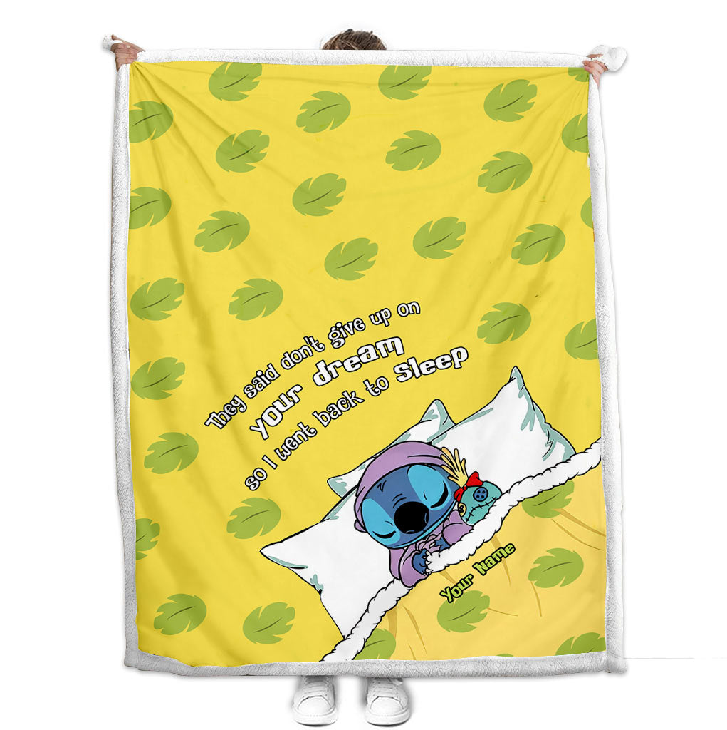 Personalized 'Don't Give Up On Your Dream' Ohana Blanket for Kids