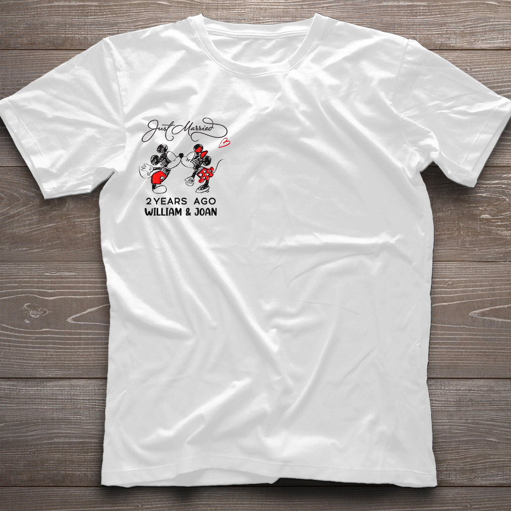 Personalized Just Married Couple T-Shirt & Hoodie Gift