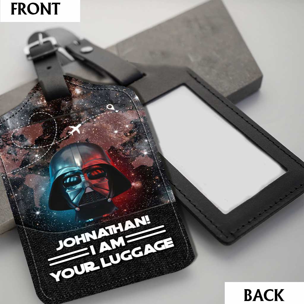 Personalized Leather Luggage Tag Custom Name Space Design Gift for Dad