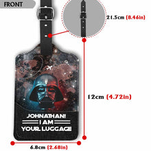 Load image into Gallery viewer, Personalized Leather Luggage Tag Custom Name Space Design Gift for Dad
