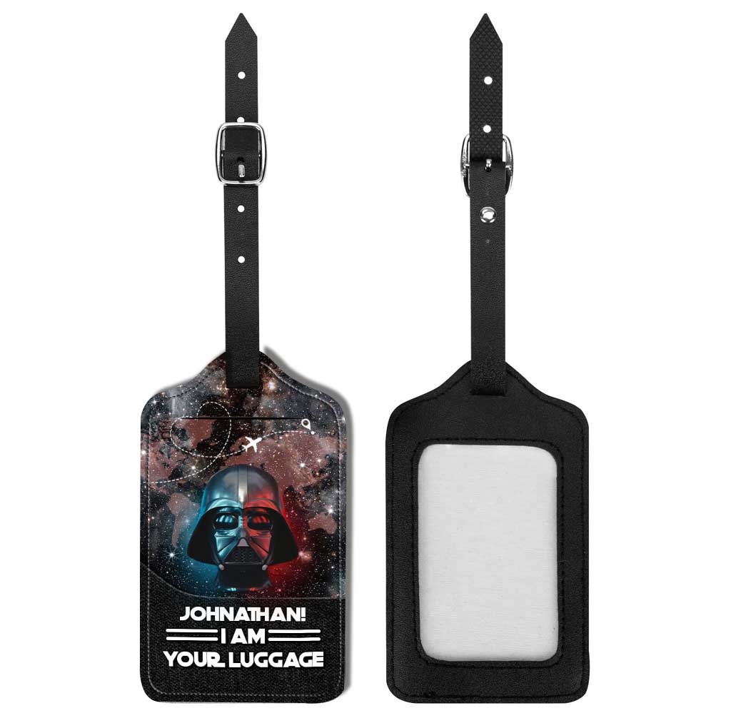 Personalized Leather Luggage Tag Custom Name Space Design Gift for Dad