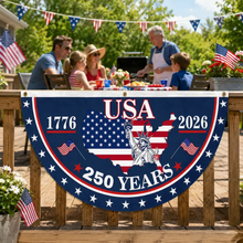 Load image into Gallery viewer, Personalized Non-Pleated Fan Flag Custom Family Name Gift for 4th of July
