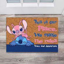 Load image into Gallery viewer, Personalized Couple Ohana Doormat Custom Name Gift for Home
