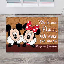 Load image into Gallery viewer, Personalized Couple Mouse Doormat Custom Name Gift for Home
