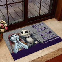 Load image into Gallery viewer, Personalized Halloween Doormat for Couples | Custom Name Gift
