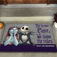 Load image into Gallery viewer, Personalized Halloween Doormat for Couples | Custom Name Gift
