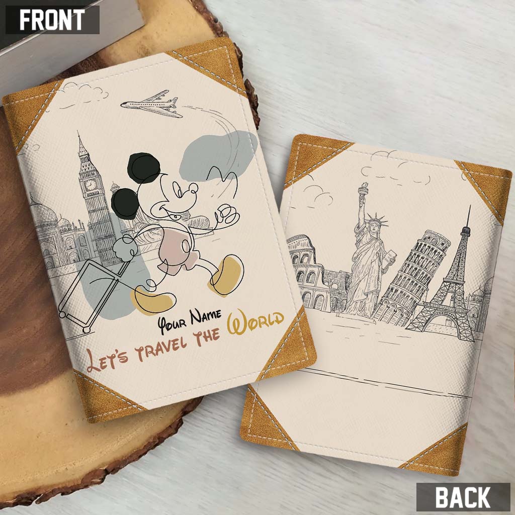 Personalized Passport Holder with Mickey Mouse Design for Travelers