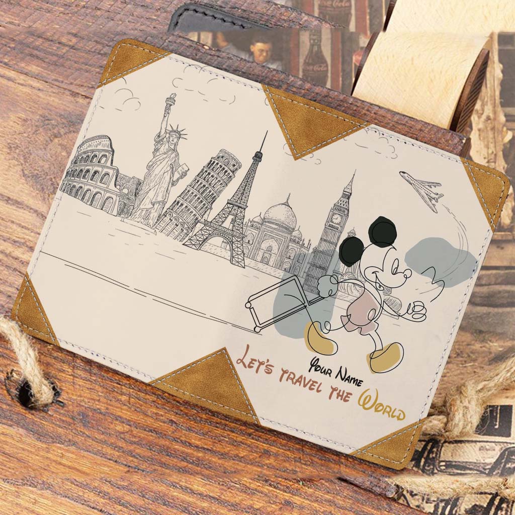 Personalized Passport Holder with Mickey Mouse Design for Travelers