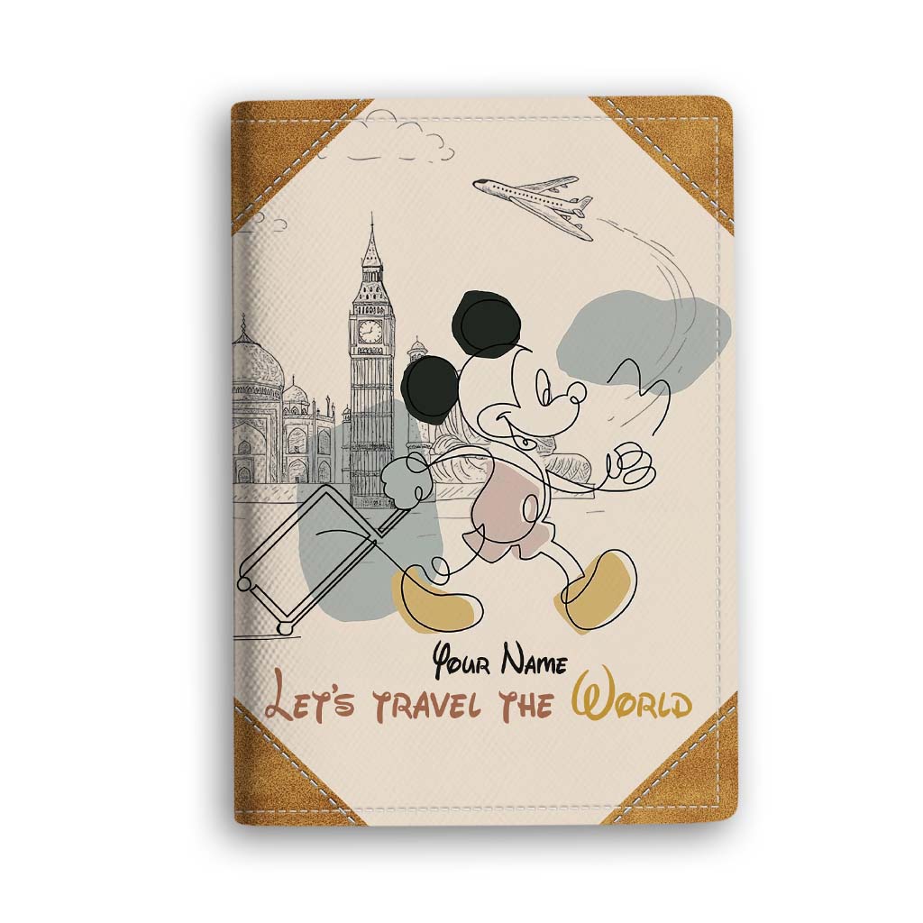 Personalized Passport Holder with Mickey Mouse Design for Travelers