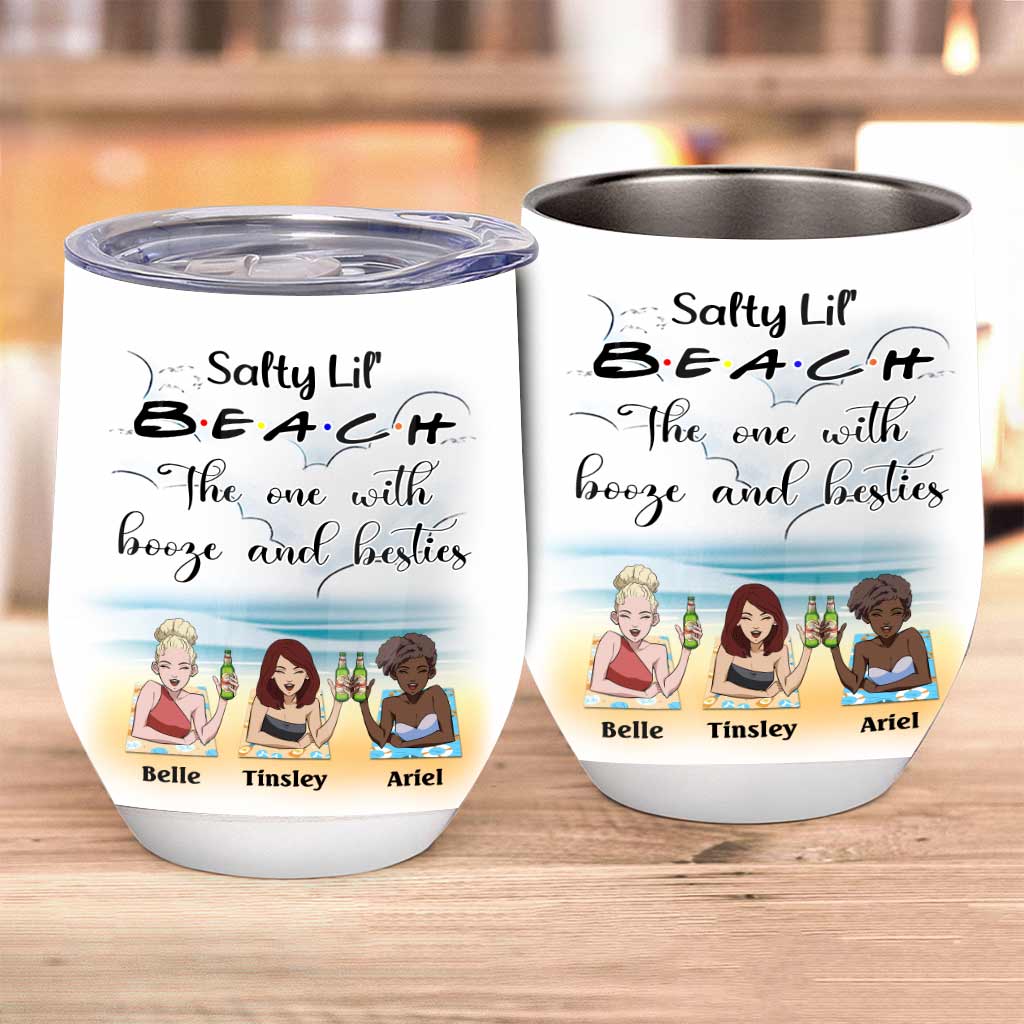 Personalized Beach Wine Tumbler Custom Name Gift for Friends