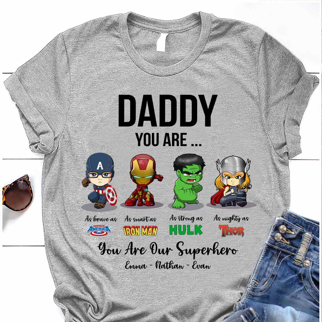 Personalized Father's Day T-shirt Hoodie Superhero Gift