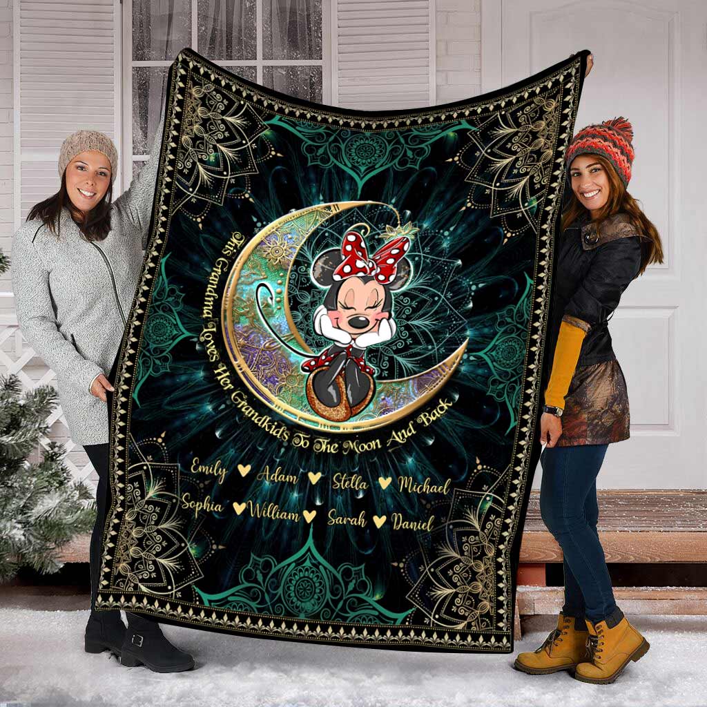 Personalized Mouse Blanket for Grandma with Grandkids Names - Unique Gift