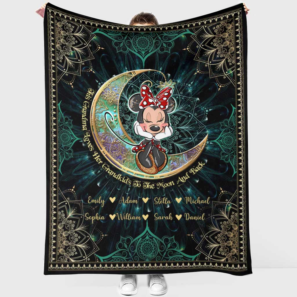 Personalized Mouse Blanket for Grandma with Grandkids Names - Unique Gift