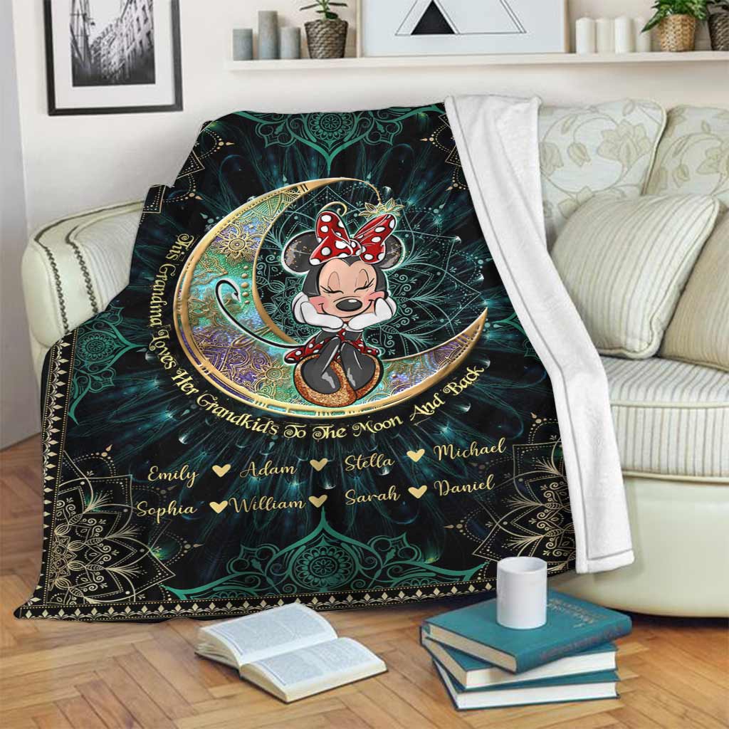 Personalized Mouse Blanket for Grandma with Grandkids Names - Unique Gift