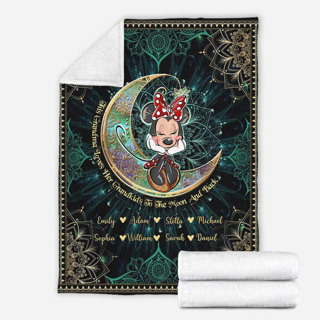 Personalized Mouse Blanket for Grandma with Grandkids Names - Unique Gift